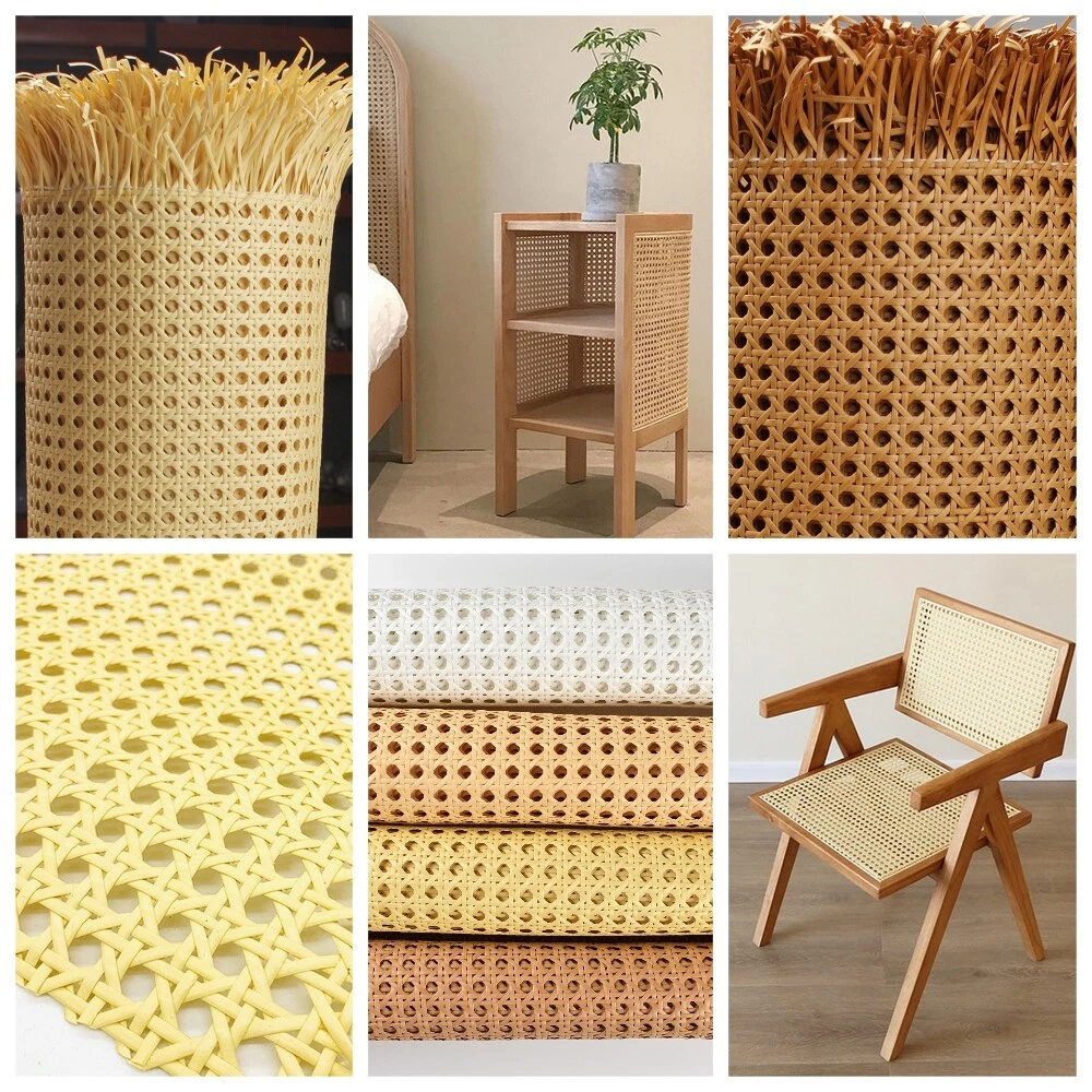 Plastic Artificial Weave Rattan Cane Webbing Sheet Chair Caning Material  Supply