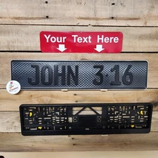 CARBON FIBER DESIGN, EURO STYLE TAG, BMW,  European LICENSE plate, ANY TEXT