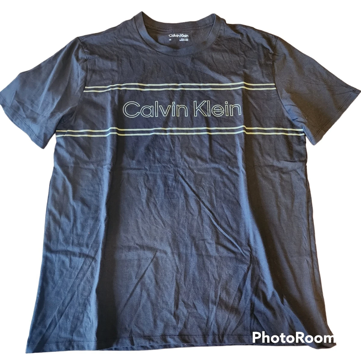 Calvin Klein Mens Shirts Black printed Logo L size