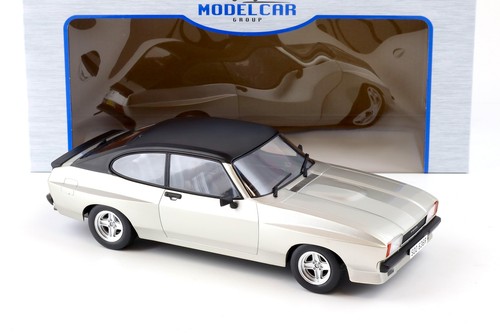 1:18 MCG Ford Capri MK II X-Pack plata metálico/negro techo RHD 1975 - Imagen 2 de 4
