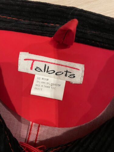 Vintage Talbots Maxi Regenmantel und Hut Gr. Medium rot Cordbesatz 80er Retro - Bild 5 von 11