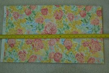 By 1/2 Yd, 45" Wide, Large Bright Pink Yellow Floral on Quilt Cotton M5557