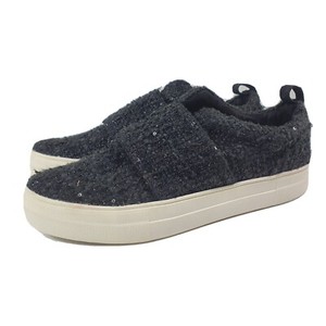 black sequin slip on sneakers