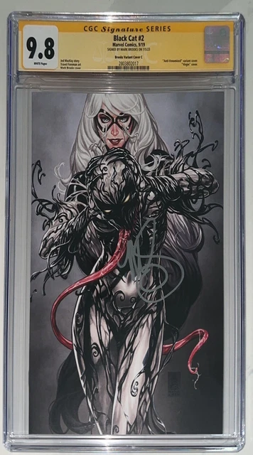 BLACK CAT #2 BROOKS VIRGIN COVER B CGC SS 9.8 SIGNED BY MARK BROOKS