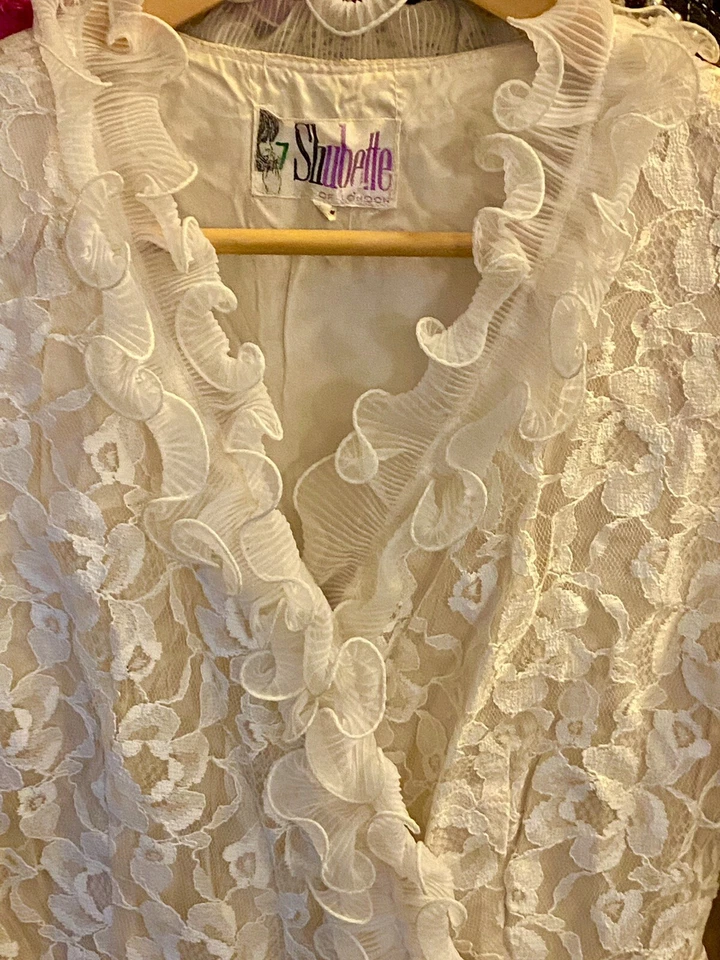 Mini Vestido Vintage Años 60 Encaje ¡Inmaculado Estado! Foto 3 de 4