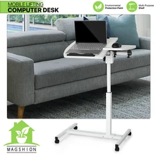 [ROLLING SWIVEL LAPTOP DESK]Office Workstation Stand Up Adjustable Height Table
