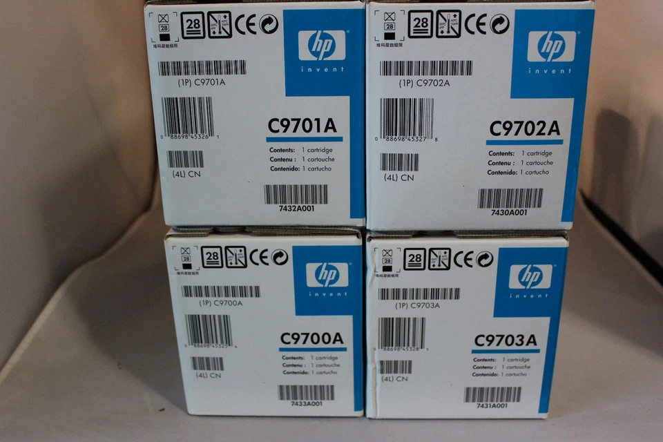 HP Printer Toner LaserJet C9700A C9701A C9702A C9703 4 Genuine Color 1500 2500 Foto 3 de 4