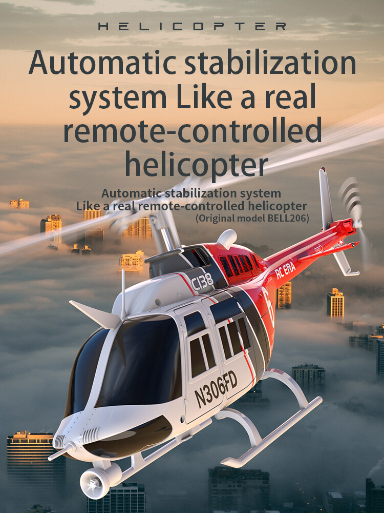 RC ERA RC Helicopter 1:33 Bell-206 6CH 6-axis Gyro Remote Control