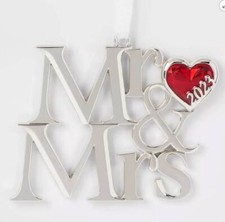 2023 MR MRS 1ST FIRST CHRISTMAS TOGETHER WEDDING ANNIVERSARY ORNAMENT NIB