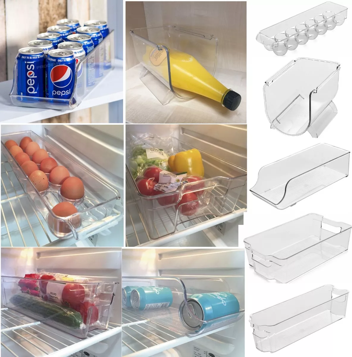 Space Saver Containers for Refrigerator - Stackable Fruit Storage