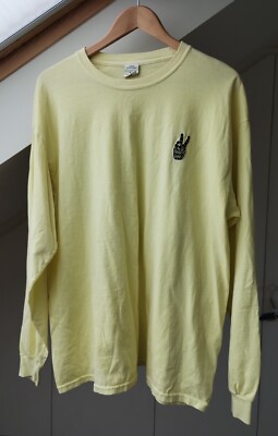 Urban Outfitters Long Sleeved Yellow Peace Love T Shirt Size M