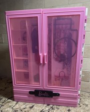 Barbie Doll Clothes Case Hard Plastic Shelves And Hanging Area
