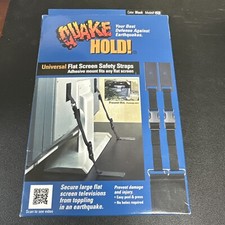 Quake Hold 4520 Black Universal Safety 2 Straps for Flat Screen TV Monitor