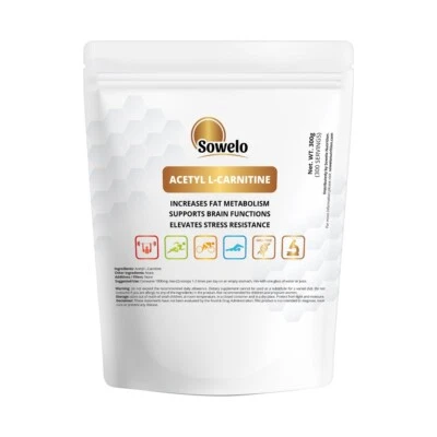 Acetyl L-Carnitine – Poudre – Brûleur de Graisse, Antioxydant & Focus – Sowelo - Photo 1/4