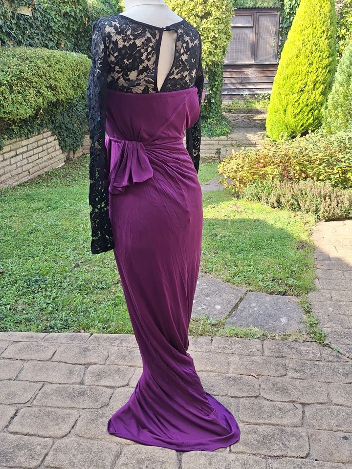 Vestido de fiesta Temperley London de seda Navidad gótico de encaje Reino Unido 8 UE 36 EE. UU. 4 muestras Foto 3 de 4