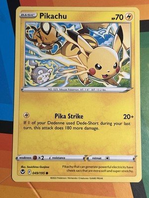 Pikachu 049/195 Non Holo SWSH12: Silver Tempest - Pokemon Card - NM x1