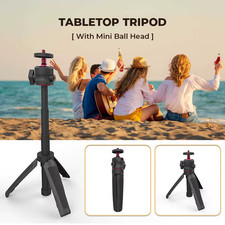 Foldable Tripod With Cold Hot Shoe 1/4'' Ball Head Mini Table Holder Bracket For