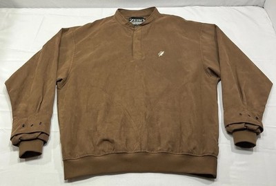 Zero Restriction Mens Golf Jacket XL Course Logo 1/4 Snap Pullover USA ZR Brown