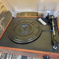 Bluetooth Wireless Turntable Record Player Built-In Speakers 33/45/78 Brown