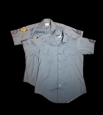 Vintage 1970s NYPD Sergeant Uniform Shirt Lot of 2 Short Sleeve Elbeco Police NY