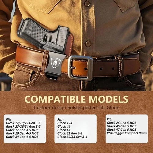 IWB Hybrid Holster For Glock 17/19/22/23 Gen 3-5,Glock 31/32 Gen 3-4,G19X/44/45 - Picture 3 of 9