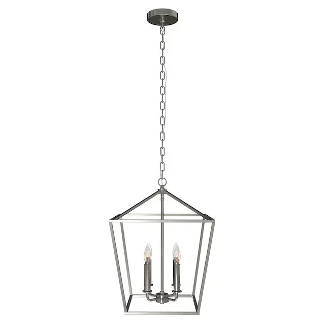 Transitional Lane 4-Light Polished Nickel Pendant Light, Indoor/Outdoor - Image 2 of 4