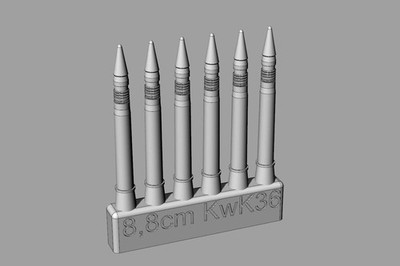 Hauler Models HLH72151 - 1:72 8.8cm KwK36 ammo for Pz.VI Tiger - Neu
