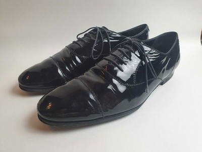 Gucci schwarze Lackleder Herren Business Schuhe Gr. 44 UK 10 US 11