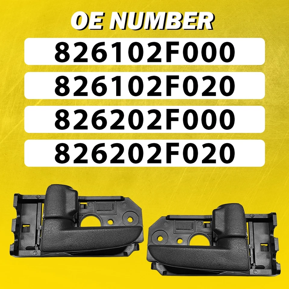 Manijas de puerta interiores delanteras traseras izquierda derecha negras 4 piezas para Kia Spectra K 2004-09 Foto 3 de 4