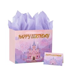 PrintGuru 13 Large Happy Birthday Gift Bag with Tissue Paper, Greeting Ca