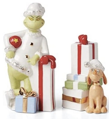 Lenox MERRY GRINCHMAS Grinch & Max Salt & Pepper Christmas Set of 2 New