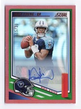 2025 Score #136 Vince Young, Titans (15/20) Auto Base Signatures Red Zone (Holo)