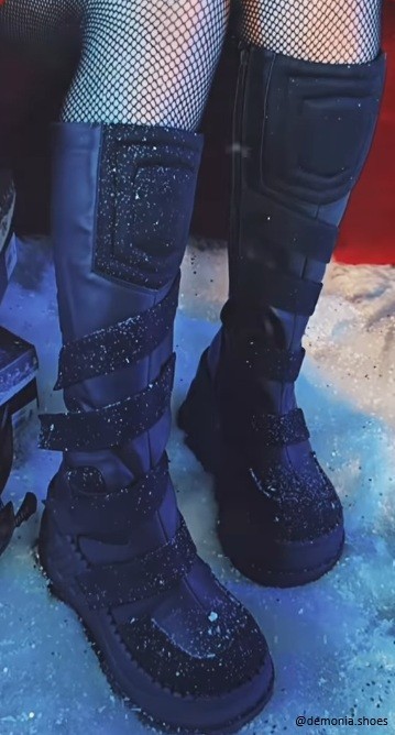 Black Platform Wedge Cyber Goth Festival Rave Knee High Boots