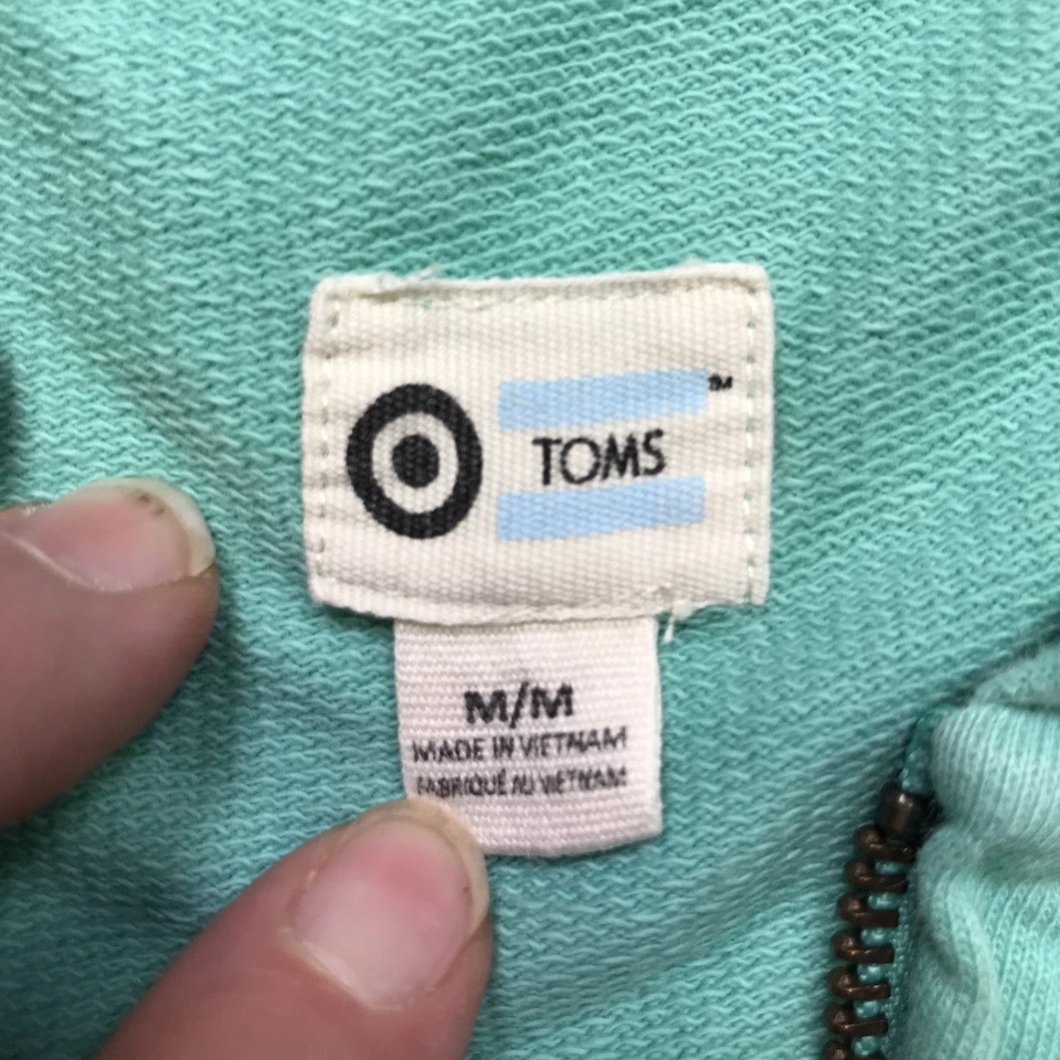 Sudadera con Capucha TOMS Target Colab Cremallera Completa - Para Mujer Talla Mediana Azul Aqua Verde Foto 4 de 4