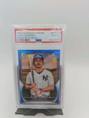 2023 PSA Gem Mint 10 Hans Montero Bowman Chrome Prospects Blue Refractor 119/150