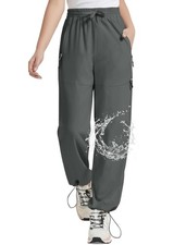 Exarus Girls Hiking Pants Kids Quick Dry Waterproof Cargo Lightweight Athletic