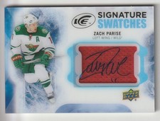 2016-17 UPPER DECK ICE SIGNATURE SWATCHES AUTO ZACH PARISE MINNESOTA WILD #SS-ZP