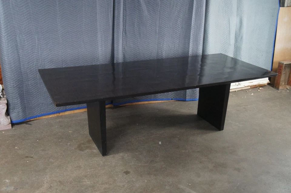 Mesa de comedor moderna rectangular de bambú dividida Wyeth de restauración se extiende Foto 4 de 4