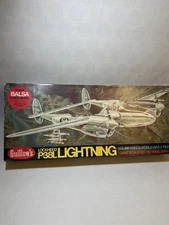 Guillow's #2001 - Lockheed P-38L Lightning Balsa Flying Model Kit 40" Wing Span