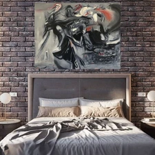 Original Hand-Painted Abstract Oil Painting – Figurative Mysterious 90x60cm