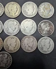 LOT OF 18 BARBER SILVER QUARTERS 1892-1916 CIRCULATED $4.75 FACE, $200+ In Melt!