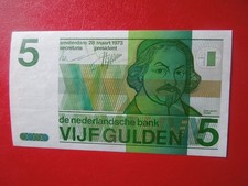 J7233  NETHERLANDS  BANKNOTE 1973  5 GULDEN  UNC