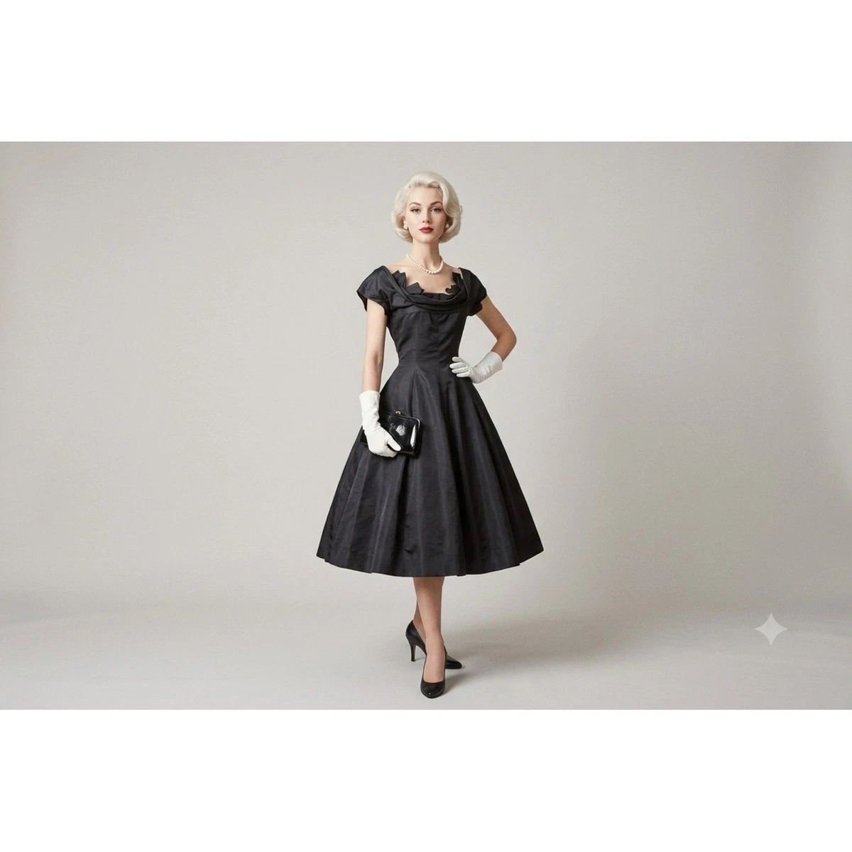 1950 black dress Cocktail 1950s Vintage Dresses for Women for sale Winter Wedding Explore our curated collection The Linen Oversized Puff-Sleeve Size:11y