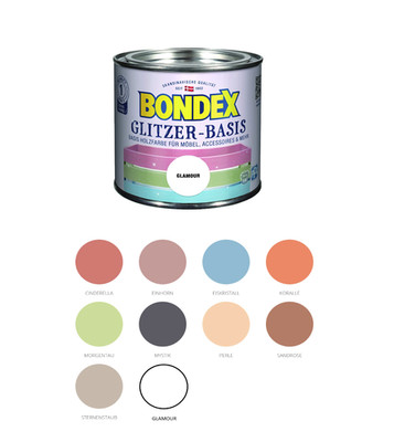 Glitzer-Basis Holzfarbe für Möbel  Accessoires Bondex 500 ml Farbwahl