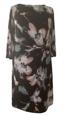 Roman Black/Pink/floral stretchy Dress size 20