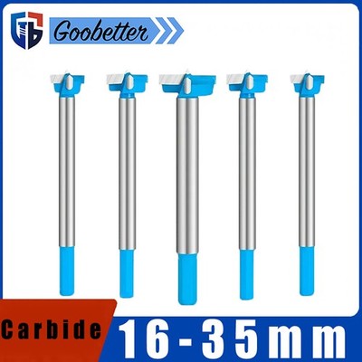 16-35mm Carbide Forstner Drill Bit Hinge Hole Saw Cutter Woodworking Extra Long