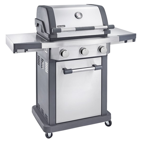Edelstahl Gasgrill 3 Brenner Grillwagen Bbq Grill 10,5 Kw Gas Thermometer Hamson-image
