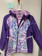 Free Country Purple Design Fleece Lined Youth Girls Coat Size L 14/16