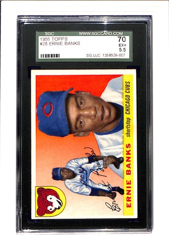 1955 Topps #28 Ernie Banks SGC 5.5 SN 1358526-007