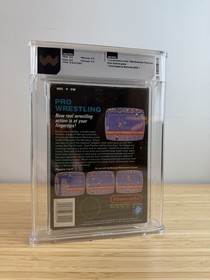 Nintendo NES Pro Wrestling Game 5 Screw Hang Tab Black Box WATA 7.5 CIB